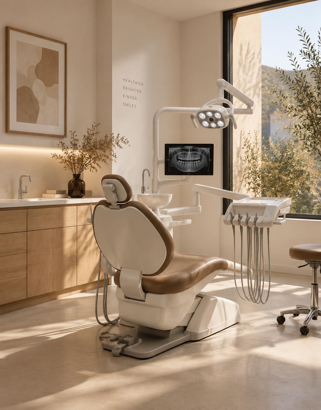 The single treatment room at Smile Lane Dental, lit by daylight