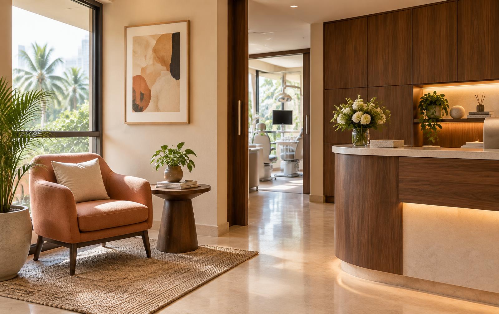The reception and consultation area at Smile Lane Dental